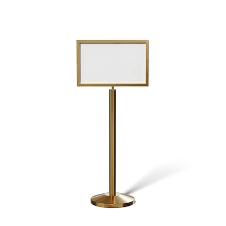 Montour Line Sign Frame Floor Standing 14 x 22 in. H Satin Brass Steel FS200-1422-H-SB